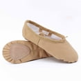 thumbnail image 2 of Lovskoo Ballet Shoes for Girls, Canvas Dance Practice Slippers No-Tie Sole Yoga Gymnastics Shoes(Toddler/Little Kid/Big Kid) 29 Khaki, 2 of 3