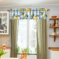 thumbnail image 3 of Yayeee Kitchen Valance Rod Pocket 54" x 18" Living Room Window Curtain, Retro Lemon Leaves, 3 of 6