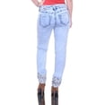 thumbnail image 3 of Rewash Womens Ripped Print-Cuff Slim Fit Jeans, Blue, Juniors, 0, 3 of 3