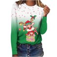 thumbnail image 1 of Camisas Navideñas Para Mujer Tops de Manga Larga Jersey de Cuello Redondo Informal Con Estampado de Ciervos en 3D Odeerbi ODB199719, 1 of 5