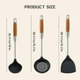 thumbnail image 4 of CLEANCOOL Silicone Spatula and Ladle Tool Set - Wok Tools, Wok Utensil,Stainless Steel Non Stick Heat-Resistant Kitchen Utensils BPA Free Cooking Utensils Cookware Wooden Handle,2 Pieces, 4 of 10