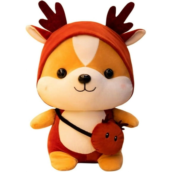 Cute Squirrel Elk Stuffed Toy, 10 Inch Stuffed Animal Doll, For Girls And Boys (red)