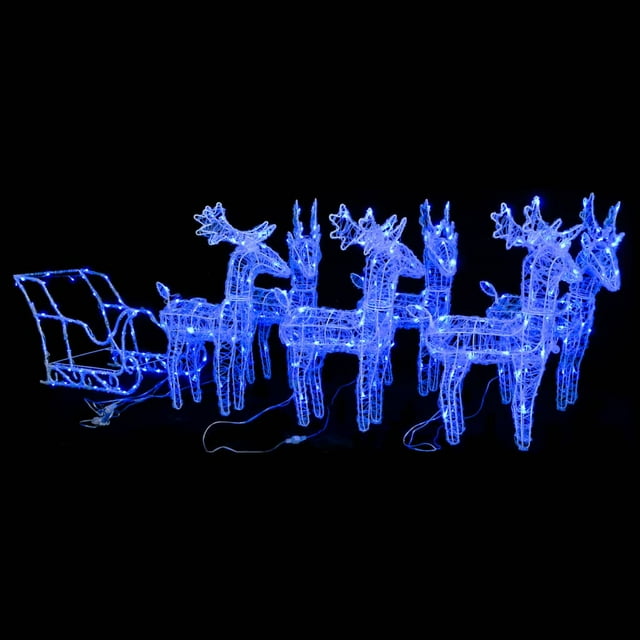 vidaXL Rennes & Traîneau Décoration de Noël 320 LEDs Acrylique