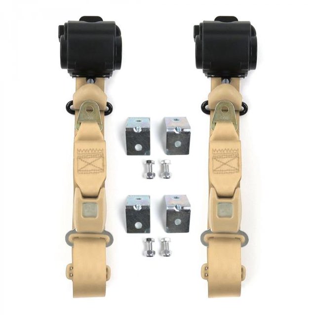 Ceinture de Sécurité Rétractable Tan Standard 3 Points avec Support et 2 Ceintures pour 1968-1974 Volkswagen Type 4