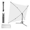 thumbnail image 1 of Andoer 2x1.5m/ 6.5x4.9ft White Photo Backdrop Photography Background Screen with Adjustable Tripod Cross-Shaped Stand for Streaming Gaming Studio Photography, 1 of 7
