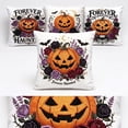 thumbnail image 3 of Throw Pillow Covers 20x20 Inch, Soft Plush Embroidered Printed Pumpkin Decorative Square Pillowcases, Farmhouse Holiday Cushion Covers for Sofa Living Room Home Fall Halloween Thanksgiving Decor, 3 of 6