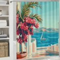 thumbnail image 6 of BCIIG Potted Plant Ocean Washable Shower Curtain with Hooks, 100% Polyester Chic Modern Bathroom Decor 60"x72, 6 of 7