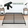 thumbnail image 6 of FOLDLIFE 6-Inch Metal Queen Bed Frame, Sturdy Low Platform Design with Steel Slat Support, Noise-Free, No Box Spring Needed, 6 of 8