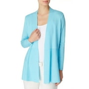 Anne Klein SIREN BLUE Monterey Peplum Open Front Cardigan, US Small