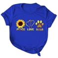 thumbnail image 3 of Pompotops Femmes Décontracté Été Imprimé Manches Courtes Col Rond Ample T-Shirt Blouse Hauts, 3 of 8