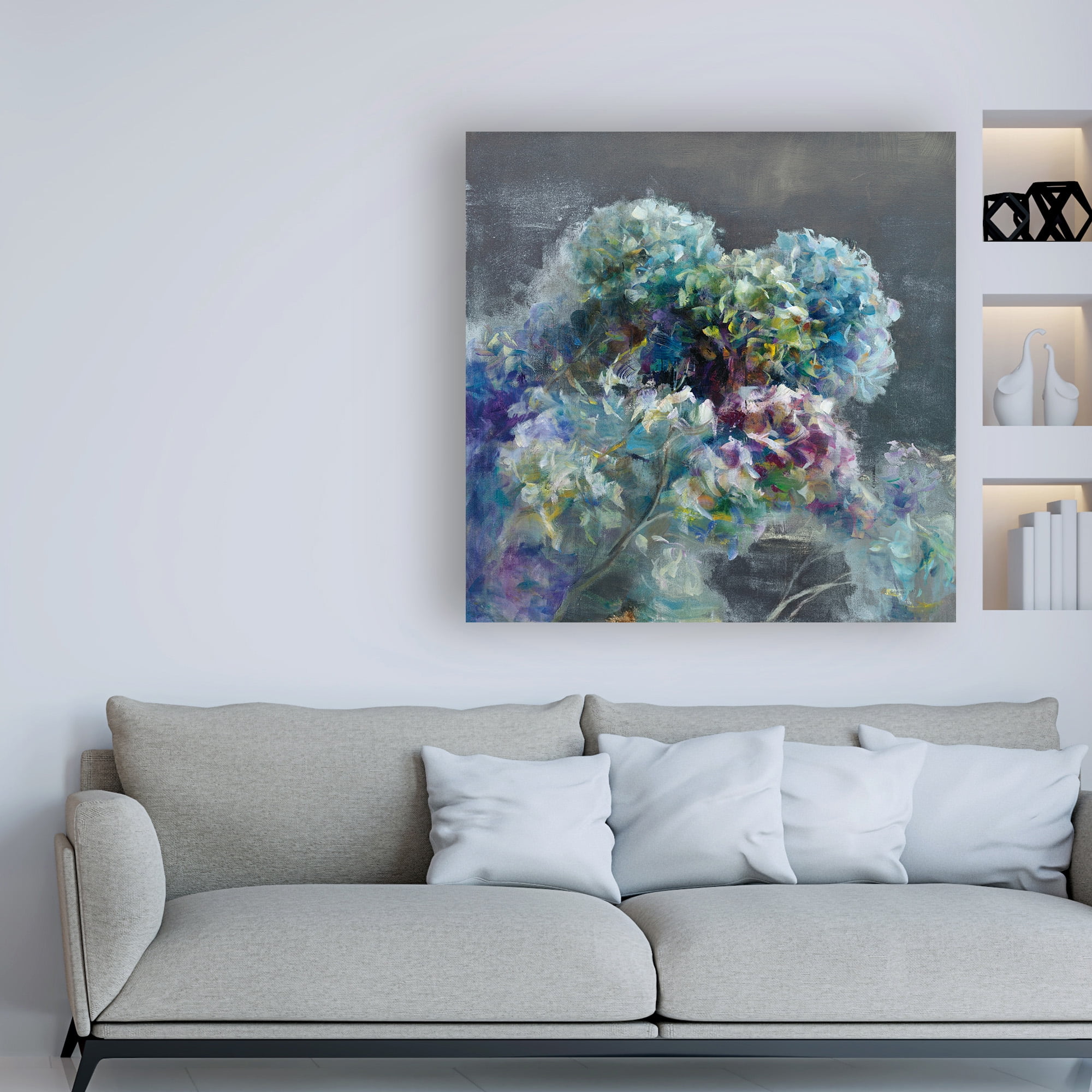 Trademark Fine Art 'Abstract Hydrangea Dark' Canvas Art by Danhui Nai