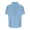 thumbnail image 4 of CHEEREAM Men's Button Down Shirts Short Sleeve Casual Summer Beach Shirts Vacation Wedding Shirts Light Blue XL, 4 of 6