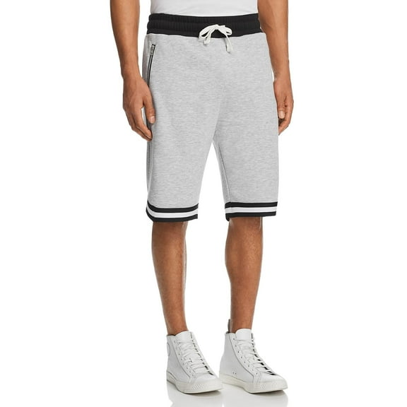 Pacific & Park GRAY Heat Fleece Basketball Sweat Shorts, US Small