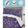 thumbnail image 4 of Quilts Full Size, Purple Pink Wildflowers Soft Comforter Bedding Set for Bed, Pastoral Botanical Leaves Lightweight Quilted Bedspread with Pillow Cover(2 Pieces) for All Season, 78x90 Inch, 4 of 6