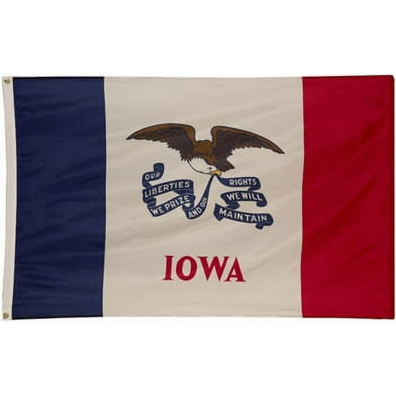 2x3' DURAWAVEZ IOWA NYLON FLAG CH&G