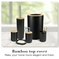 thumbnail image 6 of CERBIOR Bathroom Soap Toothbrush Holder Dish Set, Elegant 6-Piece Bamboo & Plastic Accessories, Black, 6 of 9