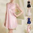 thumbnail image 5 of Women's Satin Chemise Nightgown Sleeveless Lace Silk Slip Lingerie Dress Sexy V Neck Nighties Sleepwear, 5 of 5