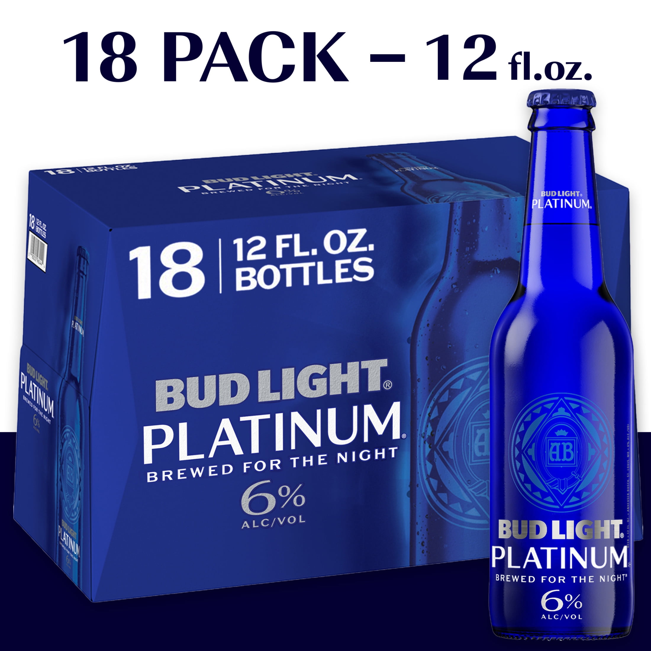 Bud Light Platinum Beer, 18 Pack 12 FL OZ Bottles, 6 % ABV - Walmart.com
