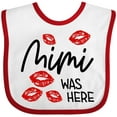 thumbnail image 3 of Inktastic Mimi Was Here Red Kisses Boys or Girls Baby Bib, 3 of 4