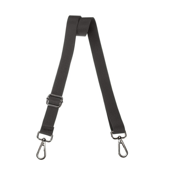 Shoulder Strap 2.5cm Wide Crossbody Strap, Dark Gray, Black Buckle