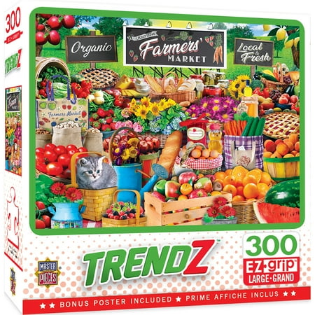 MasterPieces Trendz Farmer's Market Large 300 Piece EZGrip Jigsaw (Best Jigsaw On The Market)