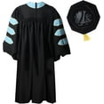 thumbnail image 2 of Unisex Doctoral Graduation Gown and and 8-Side Tam with Gold Piping, 2 of 5