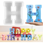 Large Letter Molds for Resin - 6 Inch Big Silicone Letter Molds for Resin - Jumbo Alphabet Resin Molds - A to Z Letter Decoration Molds for Birthday Party, Craft, Ornament, White