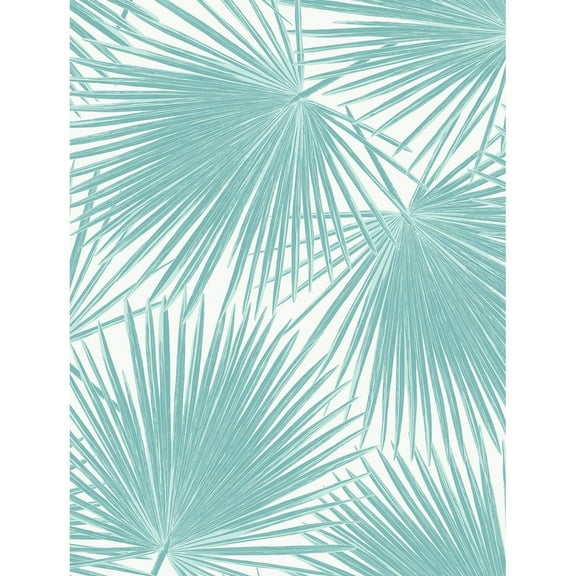 NextWall Aruba Palm Peel and Stick Wallpaper 27 in. W x 18 ft. L - Tropical Aqua