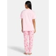 thumbnail image 2 of Jaclyn Women's Valentine's Day Sleep Tee and Jogger Pants Pajama Set, 2-Piece, Sizes S-XL, 2 of 4