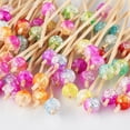 thumbnail image 3 of 100-Pack Cocktail Picks, Colorful Pearl Fancy Toothpicks for Appetizers, Wooden Food Picks Skewers for Food, Drinks, Fruits Party, Charcuterie Accessories - 4.72 inch, 3 of 5