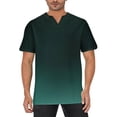 thumbnail image 2 of IYTR Mens Beach Shirts Summer Fashion Gradient Color Short Sleeve T Shirts Casual Pullover V Neck Tee Shirts Loose Sports Fitness Shirts Multicolor L, 2 of 5
