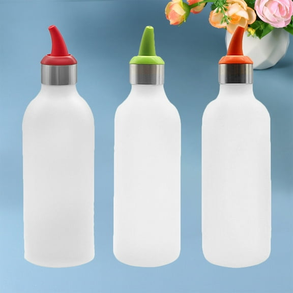 Masteelf Assorted Color Squeeze Bottle Set for Sauce Storage and PP Resin Perfect for Condiments 3pcs