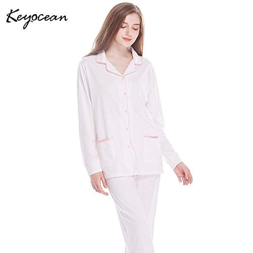 Keyocean Pajama Sets for Women Soft Cotton Lightweight Sleepwear Set Best Gift Ideas Comfy Warm Loungewear 