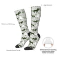 thumbnail image 4 of Balery green plaid Moose tree Calcetines novedosos Calcetines deportivos Calcetines hasta la rodilla Calcetines de algodón Calcetines originales y geniales, 4 of 6