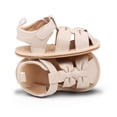 thumbnail image 6 of Otqutp Toddler Leather Soft Open Toe Sandals Adjusted Strap Flat Wide Shoes Summer Barefoot Beach Pool Baby Girls Sandals, 6 of 8