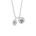 thumbnail image 2 of Delight Jewelry Best Sister Ever Oval Silvertone Script Initial Disc - H - Charm Necklace, 20"+3", 2 of 4