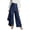 Blue, variant on Asymmetrical Wrap Front Linen Pants for Women High Waist Wide Leg Summer Casual Streetwear Trousers