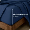thumbnail image 3 of Bare Home Flannel Sheet Set - 100% Cotton - Deep Pocket - King, Dark Blue, 4-Pieces, 3 of 7