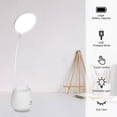 thumbnail image 4 of Lámpara de escritorio, lámpara de mesa LED con interruptor táctil y portalápices, lámpara de lectura con protección ocular regulable, lámpara de noche regulable recargable por USB, 4 of 5