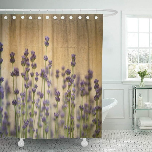 Cynlon Floral Pretty Lavender Flowers Romantic Garden Fields Photography Bathroom Decor Bath Shower Curtain 66x72 Inch Walmart Com Walmart Com