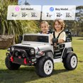 thumbnail image 3 of Hikiddo 2-Seater 24V Kids Ride-on-Car, 400W Electric Ride on Toy Car w/Remote, Bluetooth & LED Lights - White, 3 of 11