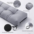 thumbnail image 4 of Galenzoov 46×16 Outdoor Bench Cushion, Blue Shredded Memory Foam, Waterproof Fade Resistant Patio Furniture Cushion, Light Grey, 4 of 7