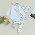thumbnail image 7 of Coming Home Outfits for Newborn Baby Girl Boy I'm New Here Long Sleeve Onesie Romper+Pants Hat Headband Set, 7 of 7