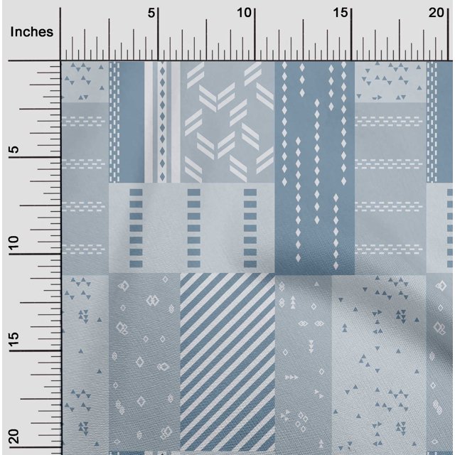 oneOone Organic Cotton Voile Fabric Patchwork Geometric Print Fabric By Yard 42 Inches Wide
