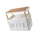 thumbnail image 3 of Caja de almacenamiento plegable para acampar, gran capacidad, 3 capas, caja de almacenamiento plegable para exteriores con tapa de madera para coche, color beige, 3 of 12