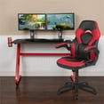thumbnail image 2 of Bowery Hill 2 Piece Z-Frame Gaming Desk Set in Red and Black, 2 of 9