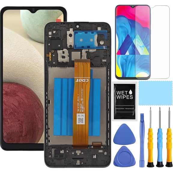 for Samsung Galaxy A12 Screen Replacement with Frame for Samsung a12 a125u Screen Replacement Kit s127dl a125a a125w LCD Display Digitizer Touch Screen Assembly with Repair Part Tools 6.5 Inch