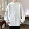 thumbnail image 2 of Yiliang Big and Tall Sweaters for Men Fall and Winter Long Sleeve Warm and Thermal Top Clothes ,White,3XL, 2 of 6
