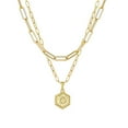thumbnail image 1 of Collar onlyliua Buscador de Regalos En Cadena Chapado En Oro para Mujer Colgante En Letra Hexagonal Collar En Capas, 1 of 1