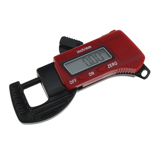 Herramienta de medición de medidor de espesor de calibre de micrómetro digital portátil mini 0.5 "(rojo)